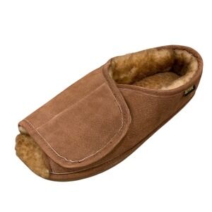 Old Friend Adjustable Wrap Slippers M12-13 Leather Sheepskin Cabin Core Mens